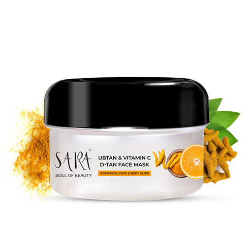 Sara Ubtan D-TAN® Facemask with Vitamin C and Turmeric for glowing skin | with Radiance D-TAN® Face Wash | 430gm
